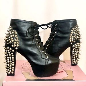 Jeffrey Campbell Spike Leather Platform Booties